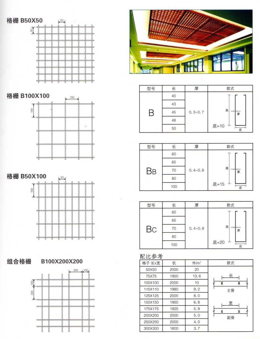 格栅天花格栅组合吊顶